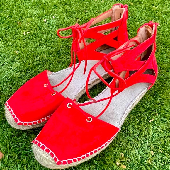Merona Espadrille Wedge Sandals, Red/Orange, Women’s Size 8 - Picture 4 of 12
